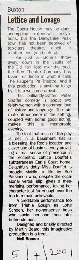 01 = Lettice and Lovage Review - The Stage - 5th April 2001.jpg